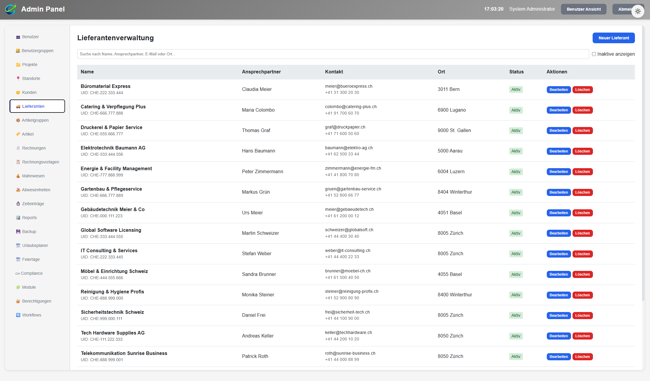 Lieferantenverwaltung